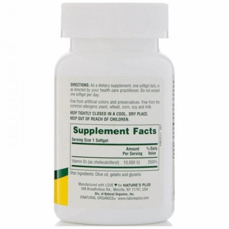 Вітамін D Nature's Plus Vitamin D3 10.000 IU 60 Caps
