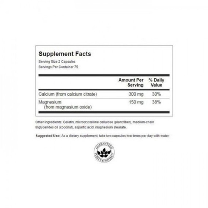 Мікроелемент Кальцій Swanson Calcium Citrate Plus Magnesium 150 Caps