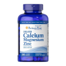 Мультимінеральний комплекс Puritan's Pride Chelated Calcium Magnesium Zinc 250 Caplets