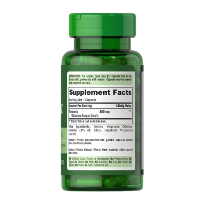 Куркума Puritan's Pride Turmeric 400 mg 100 Caps