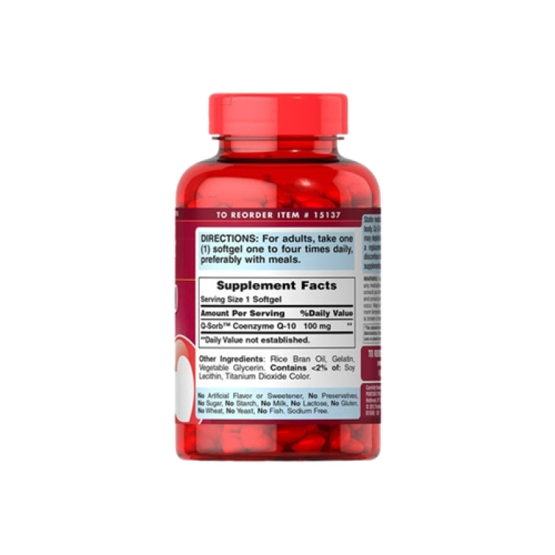 Коэнзим Puritan's Pride Q-Sorb Co Q-10 100 mg 240 Softgels