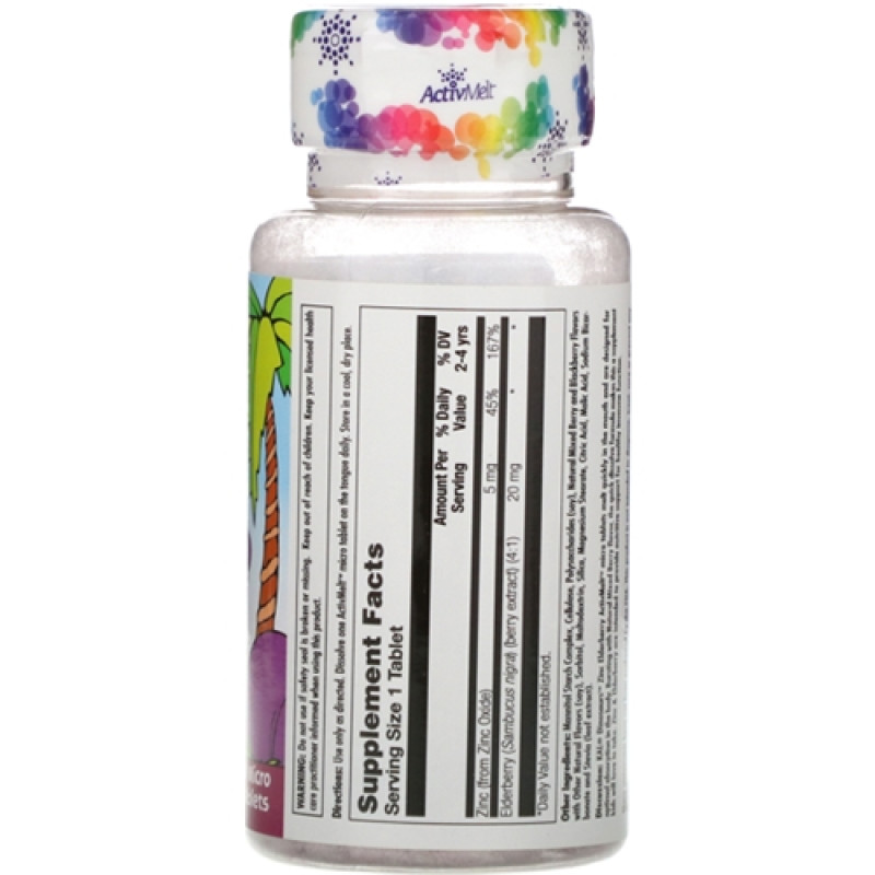 Мікроелемент Цинк KAL Zinc Elderberry sambucus 90 Micro Tablets Mixed Berry