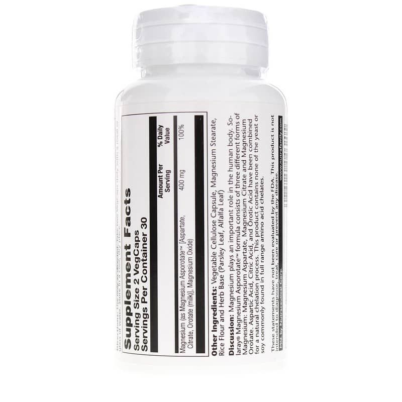 Мікроелемент Магній Solaray Magnesium Asporotate 400 mg 60 Veg Caps