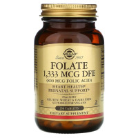 Фолієва кислота Solgar Folate 1333 mcg DFE (Folic Acid 800 mcg) 250 Tabs