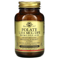 Фолиевая кислота Solgar Folate 1333 mcg DFE (Folic Acid 800 mcg) 250 Veg Caps