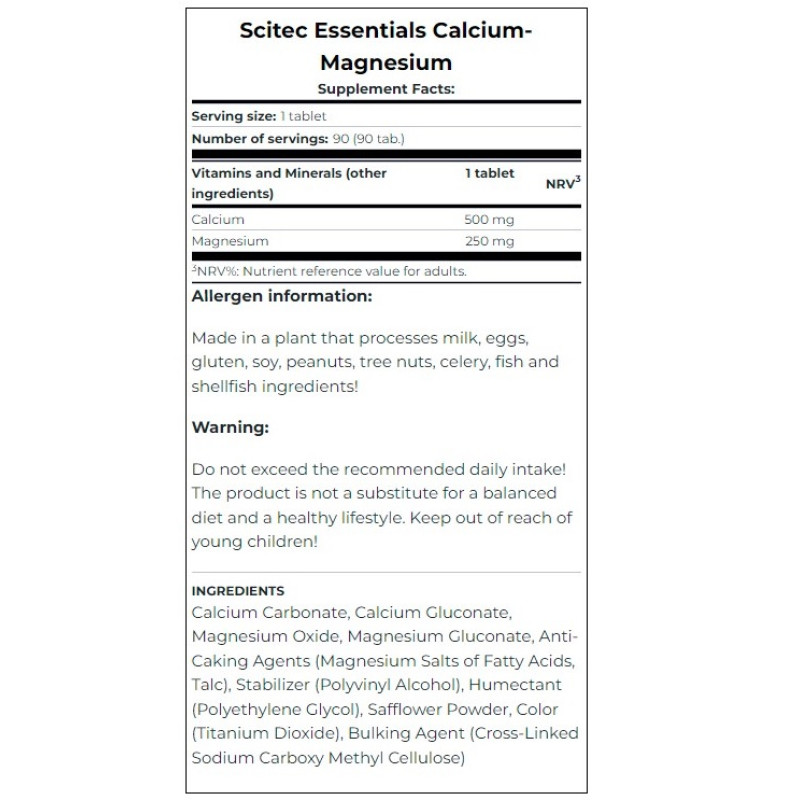 Мультимінерали для спорту Scitec Nutrition Calcium-Magnesium 90 Tabs