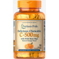 Вітамін C Puritan's Pride Vitamin C-500 mg with Rose Hips 90 Chewables