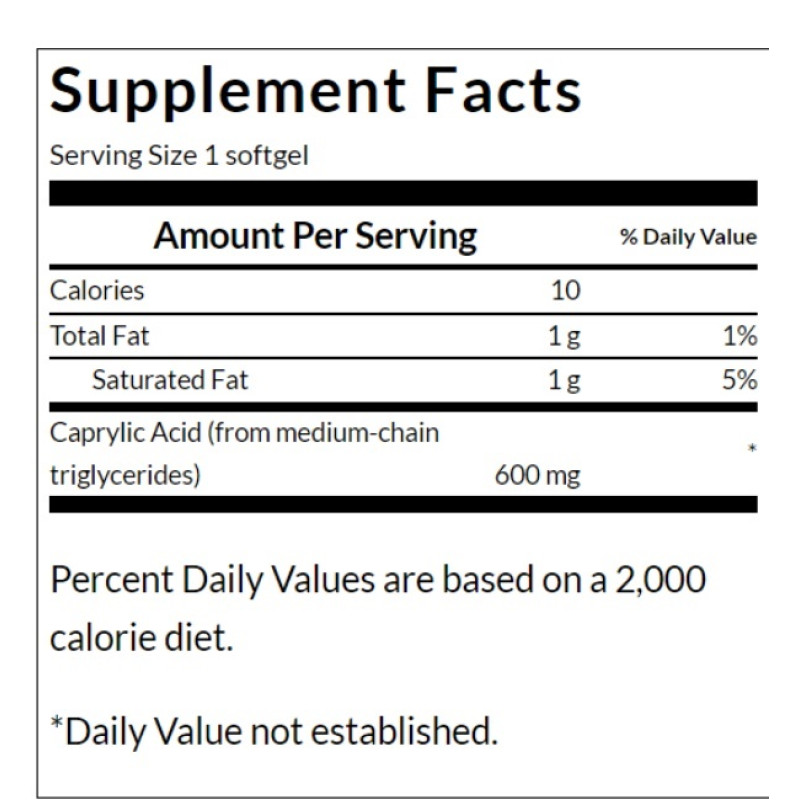 Каприлова кислота Swanson Caprylic Acid 600 mg 60 Softgels