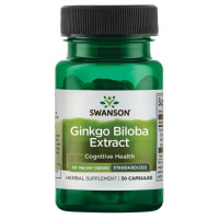 Гінкго Білоба Swanson Ginkgo Biloba Extract Standardized 60 mg 30 Caps