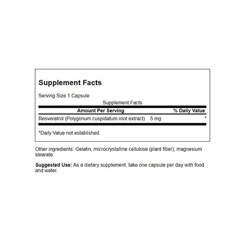 Ресвератрол Swanson Resveratrol 5 mg 60 Caps