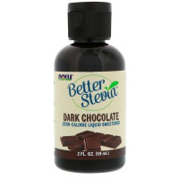 Замінник цукру NOW Foods Better Stevia, Zero-Calorie Liquid Sweetener, 2 fl oz 59 ml Dark Chocolate