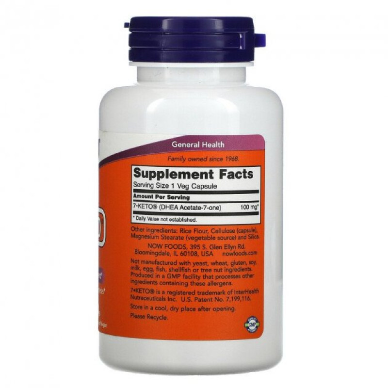 ДГЕА NOW Foods 7-Keto-DHEA 100 mg 60 Veg Caps