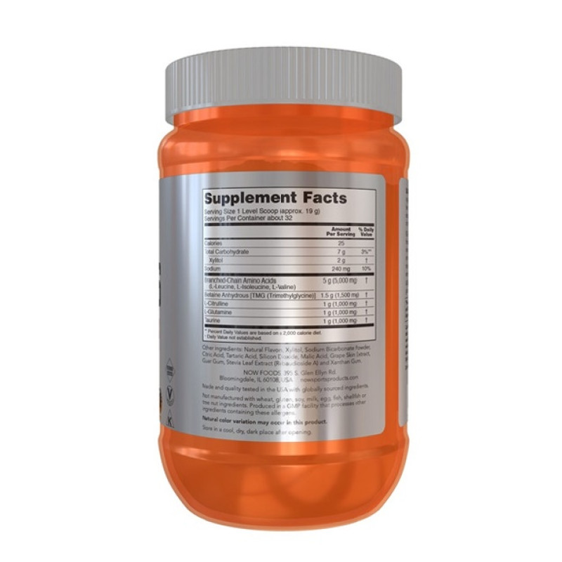 Аминокислота BCAA NOW Foods BCAA Big 6 Powder 600 g /33 servings/ Grape