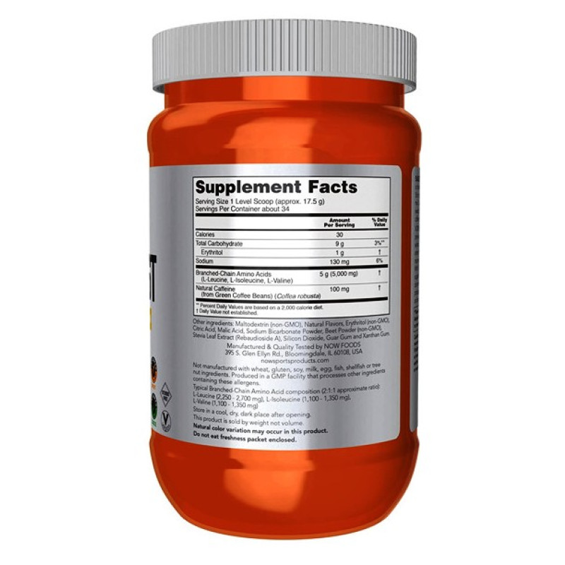 Аминокислота BCAA NOW Foods BCAA Big 6 Powder 600 g /33 servings/ Tropical Punch