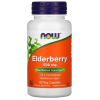 Ягоди чорної бузини NOW Foods Elderberry 500 mg 60 Veg Caps
