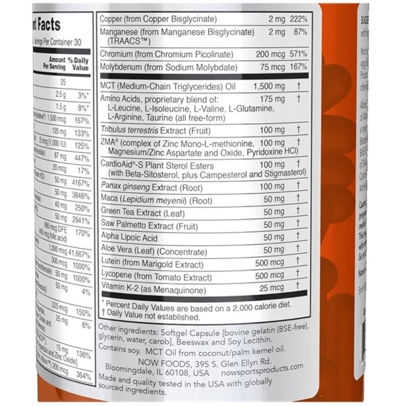 Вітамінно-мінеральний комплекс для чоловіків NOW Foods Men's Active Sports Multi 180 Softgels