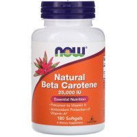 Витамин A NOW Foods Natural Beta Carotene 25000 IU 180 Softgels