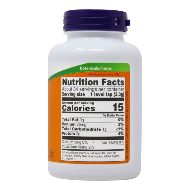 Спирулина NOW Foods Spirulina Powder Organic 113 g /34 servings/ Pure