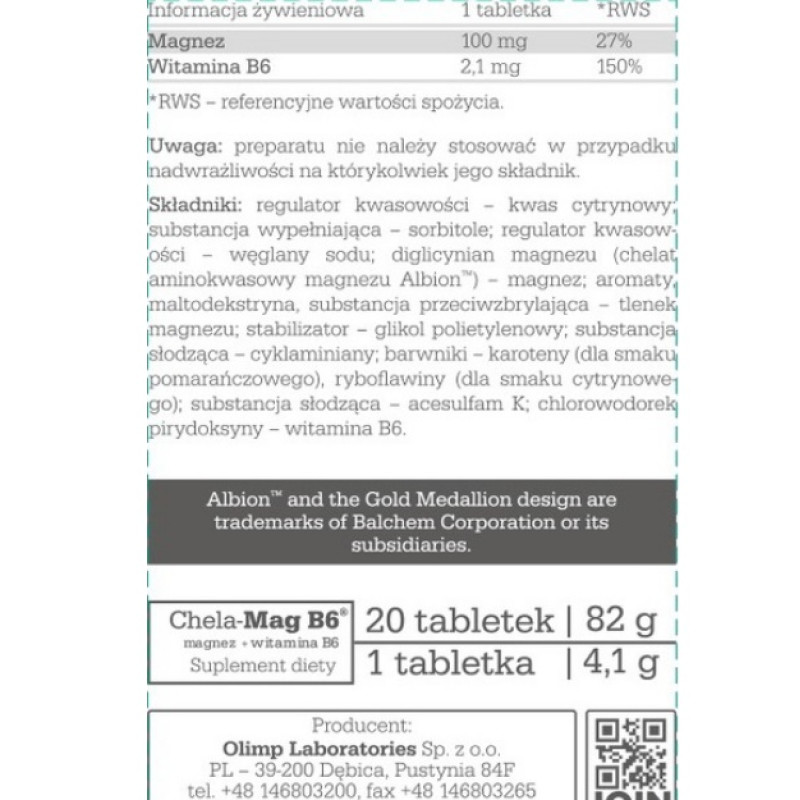 Вітамінно-мінеральний комплекс для спорту Olimp Nutrition Chela-Mag B6 20 Tabs Orange